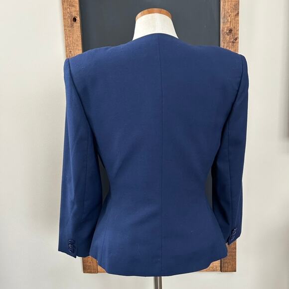 Vtg Raoul Angular Blue Blazer 6 80s Power Dressing Career Office Structured - Picture 10 of 12